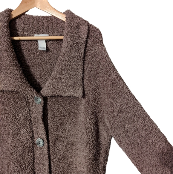 Soft Surroundings Cozy Button Front Long Line Collared Long Sleeve Cardigan - Picture 3 of 8